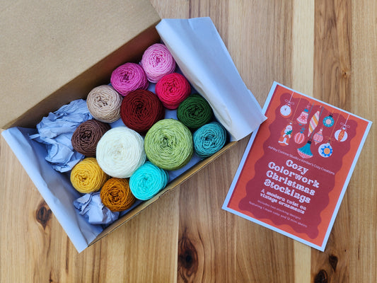 Ready to Ship ~ Cozy Colorwork Christmas Stockings Kit